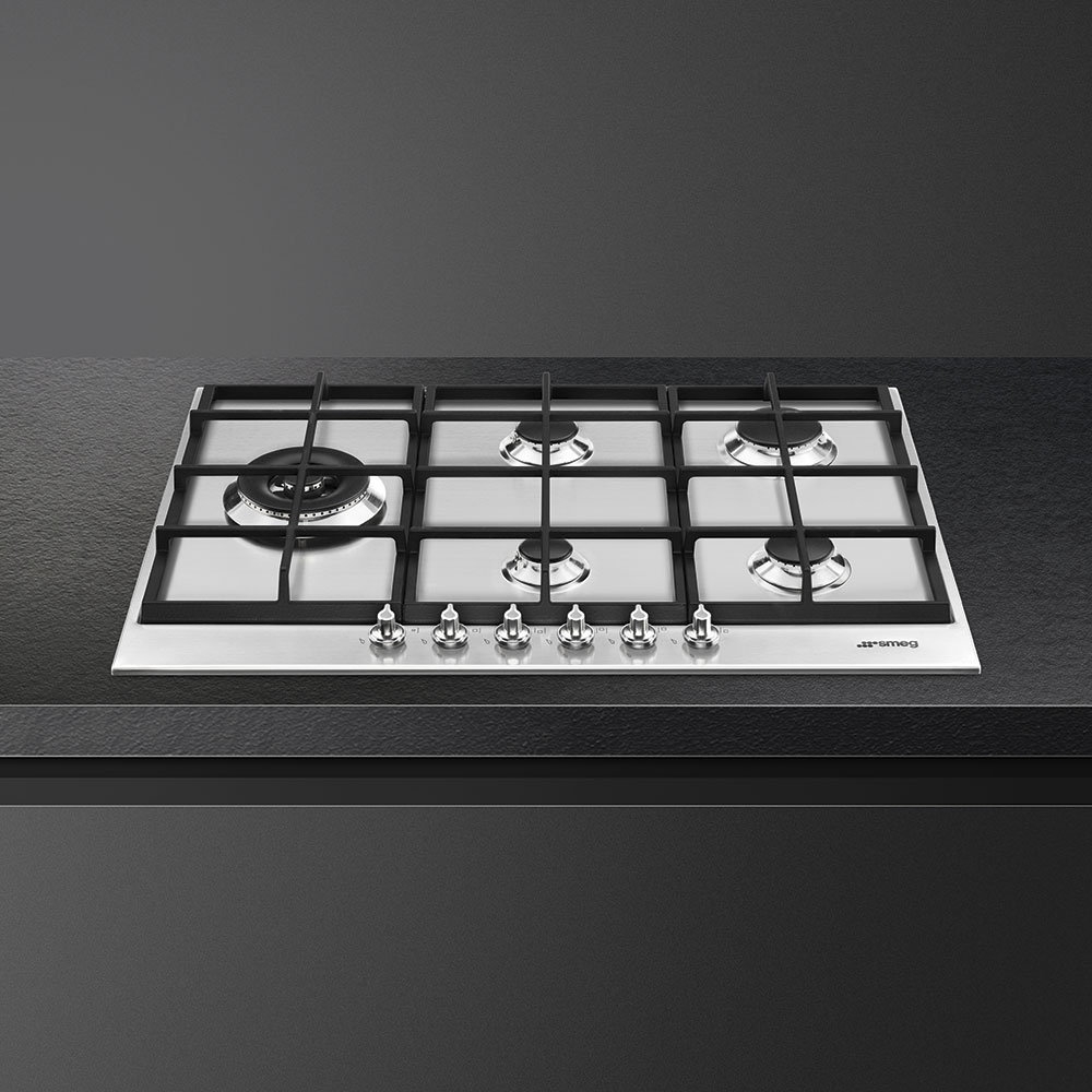 Smeg PX175L 73cm Linea 5 Burner Gas Hob STAINLESS STEEL Appliance City