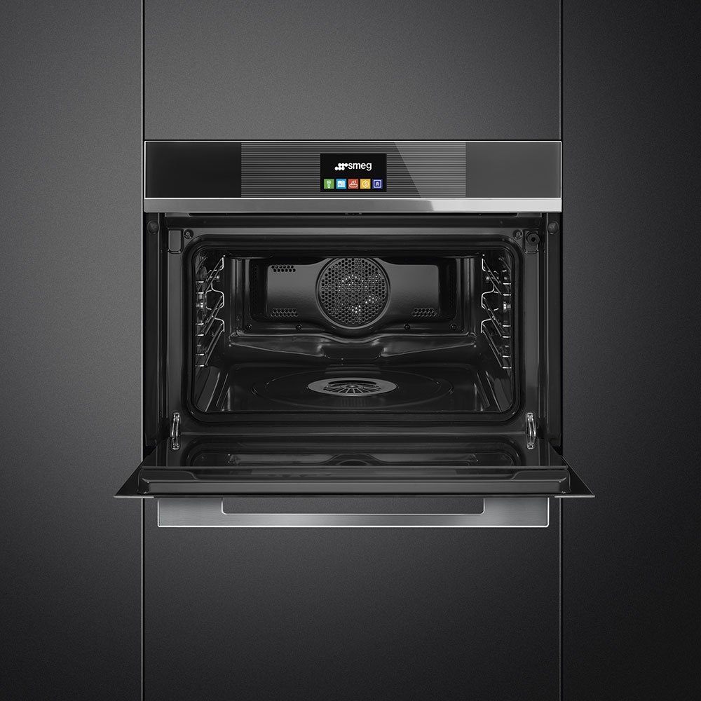 Smeg SF4104VCN 45cm High Compact Linea Steam Combination Oven BLACK