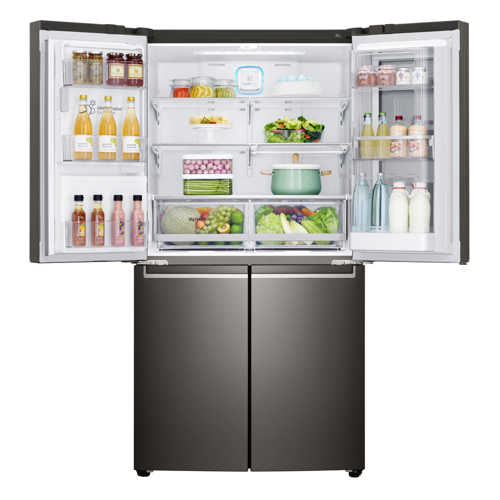 Lg Gmx936sbhv Instaview Door In Door French Style Fridge Freezer With Ice Water Black Steel