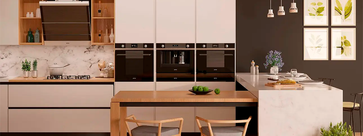 3 built in appliances lined up