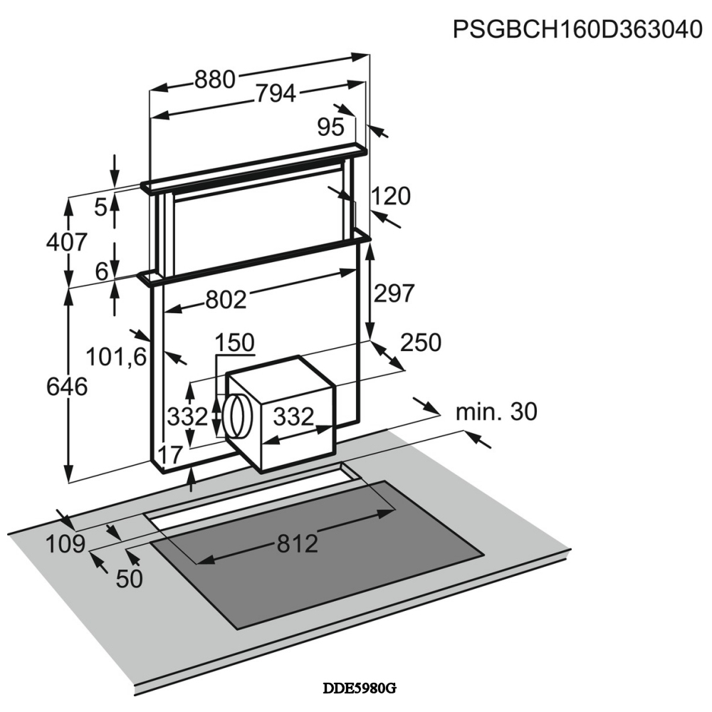 AEG DDE5980G 90cm Downdraft Extractor BLACK Appliance City