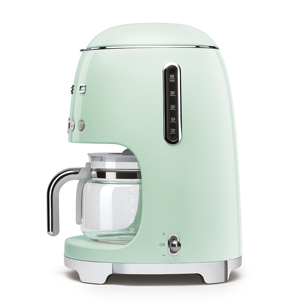 Smeg DCF01PGUK Freestanding Retro Drip Coffee Machine PASTEL GREEN