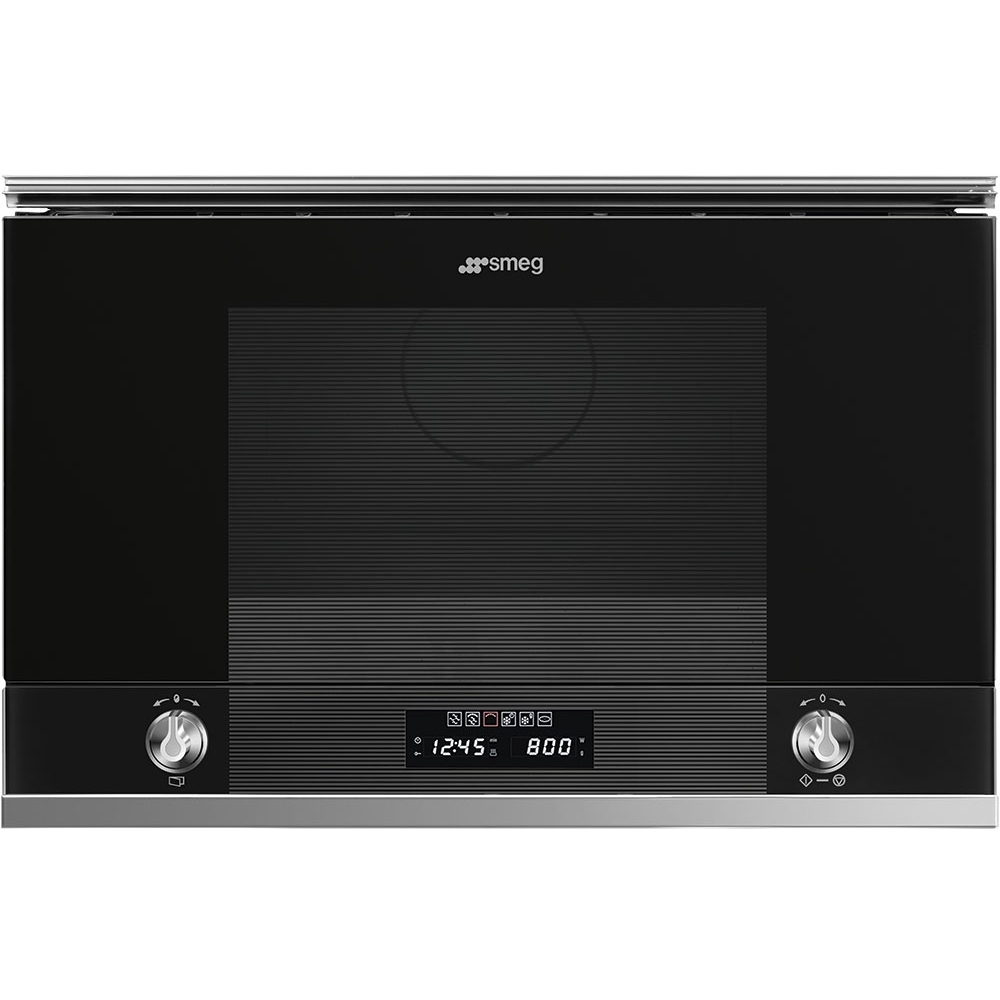 Smeg MP122N1 Linea Built In Microwave & Grill For Wall Unit BLACK