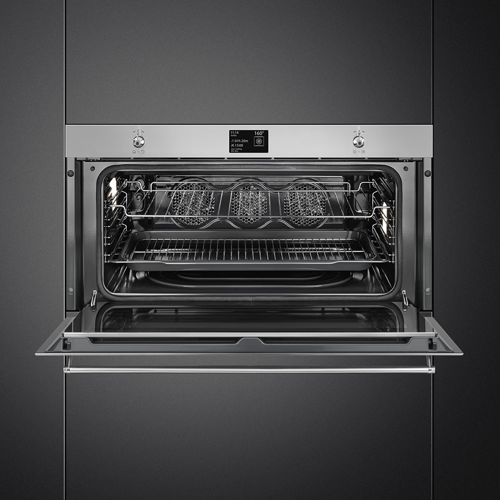 Smeg SFPR9395X 90cm Reduced Height Classic Pyrolytic Multifunction Single Oven STAINLESS STEEL