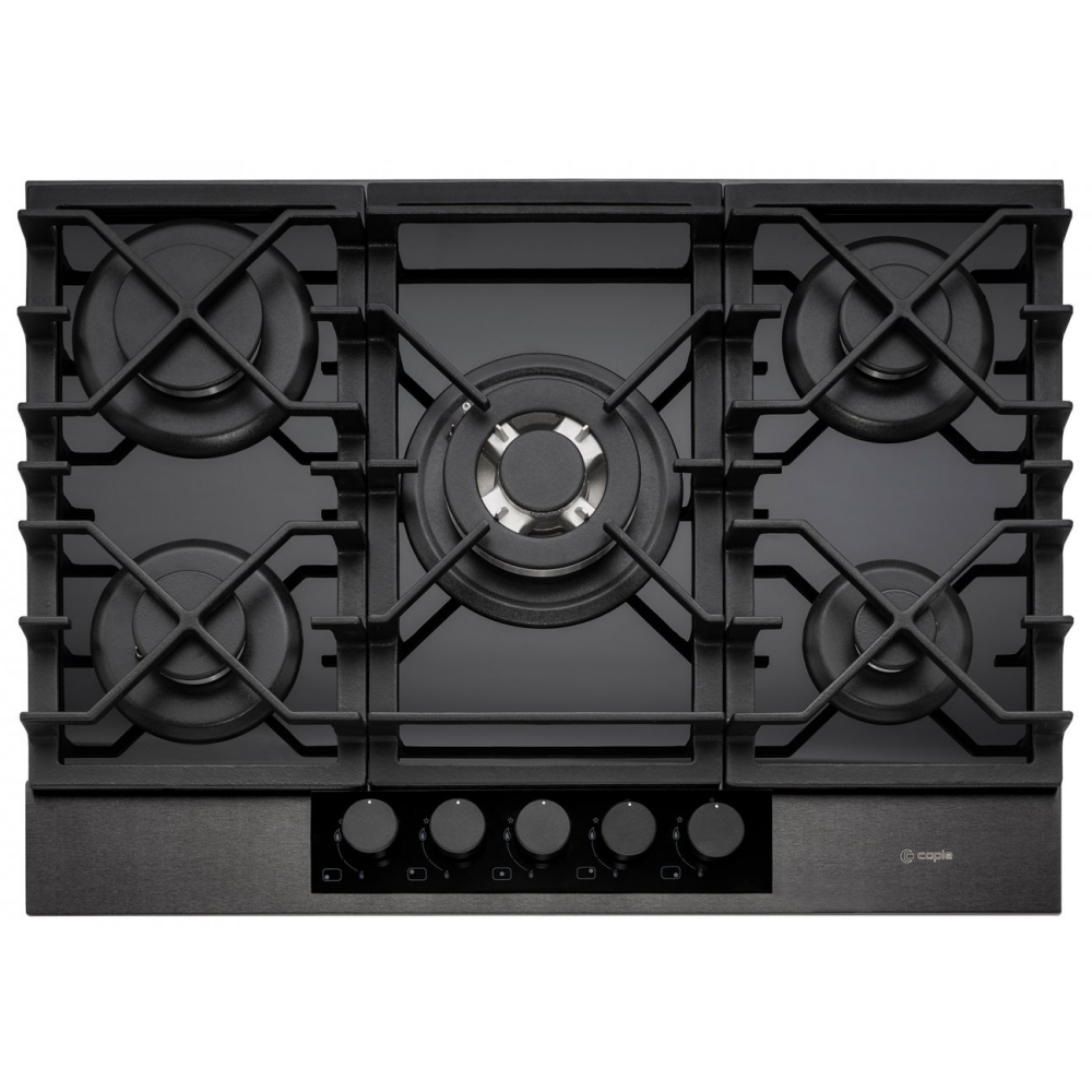 Caple C887G 70cm 5 Burner Gas On Gas Hob - GUNMETAL