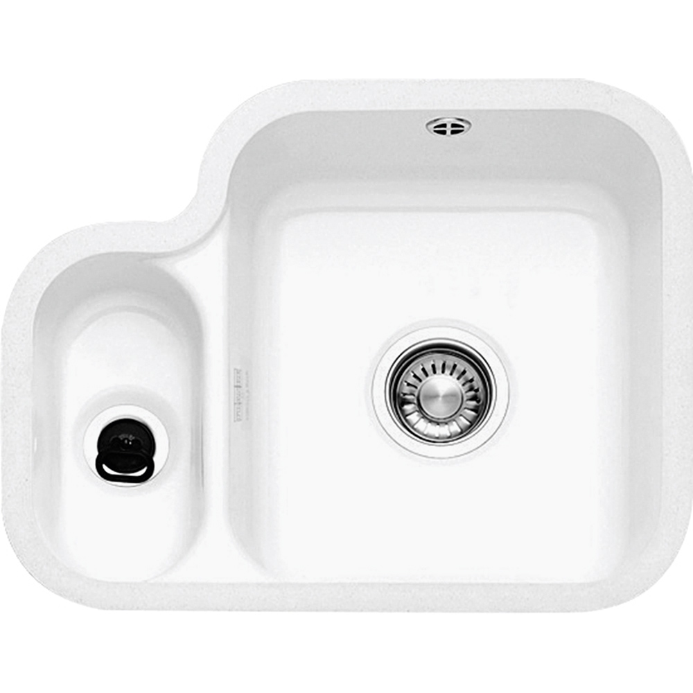 Franke VBK160 V&B 1.5 Bowl Ceramic Undermount Sink Left Hand Small Bowl - WHITE