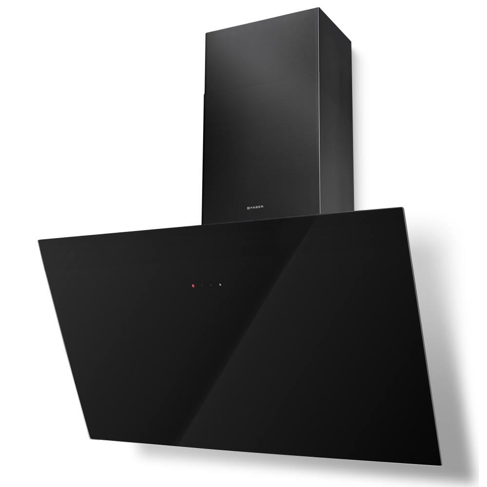 Faber TWEET EG8 LED BK A80 Tweet 80cm Angled Chimney Hood BLACK