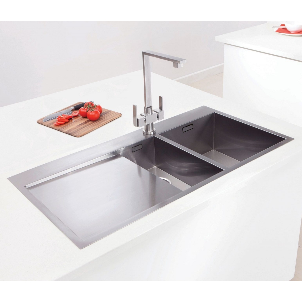 Caple Cu150 L Cubit 150 1 5 Bowl Inset Sink Left Hand Drainer Stainless Steel