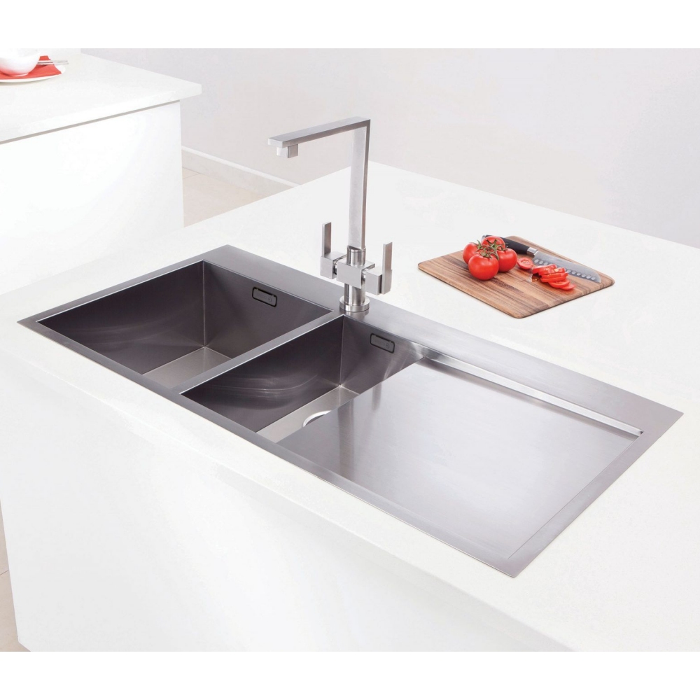 Caple Cu150 R Cubit 150 1 5 Bowl Inset Sink Right Hand Drainer Stainless Steel