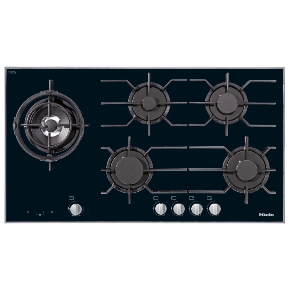 Miele KM3054-1 94cm Five Burner Gas On Glass Hob - STAINLESS STEEL