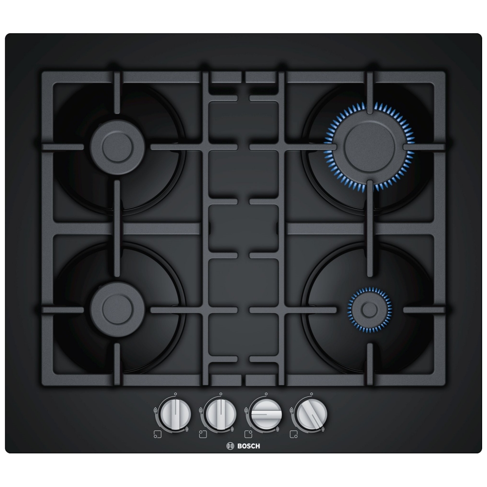 Bosch PNP6B6B90 60cm Serie 4 Frameless Gas On Glass Hob BLACK