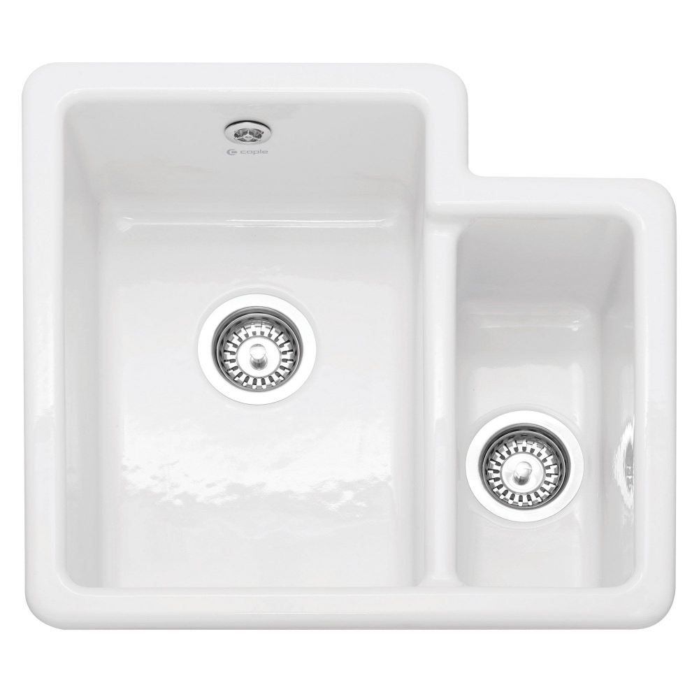Caple PAL150 Paladin 150 1.5 Bowl Ceramic Sink Right Hand Small Bowl - WHITE