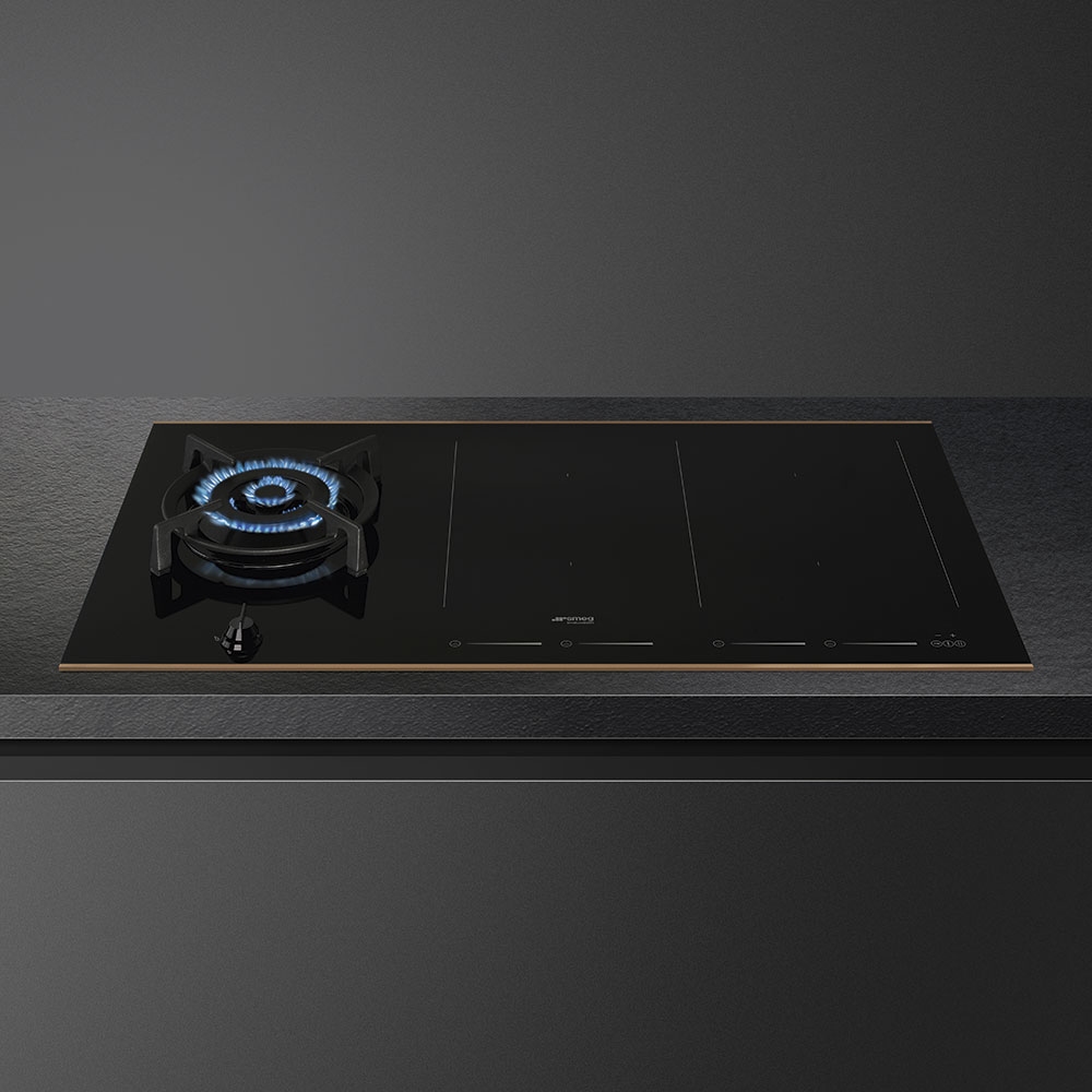 Smeg PM6912WLDR 90cm Dolce Stil Novo Mixed Induction And Gas Hob