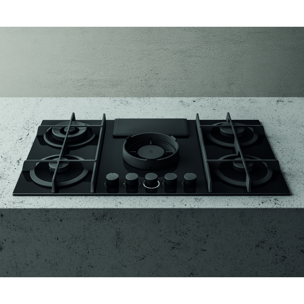 Elica NT-FLAME-EVO-BL 88cm Air Venting Gas Hob – BLACK