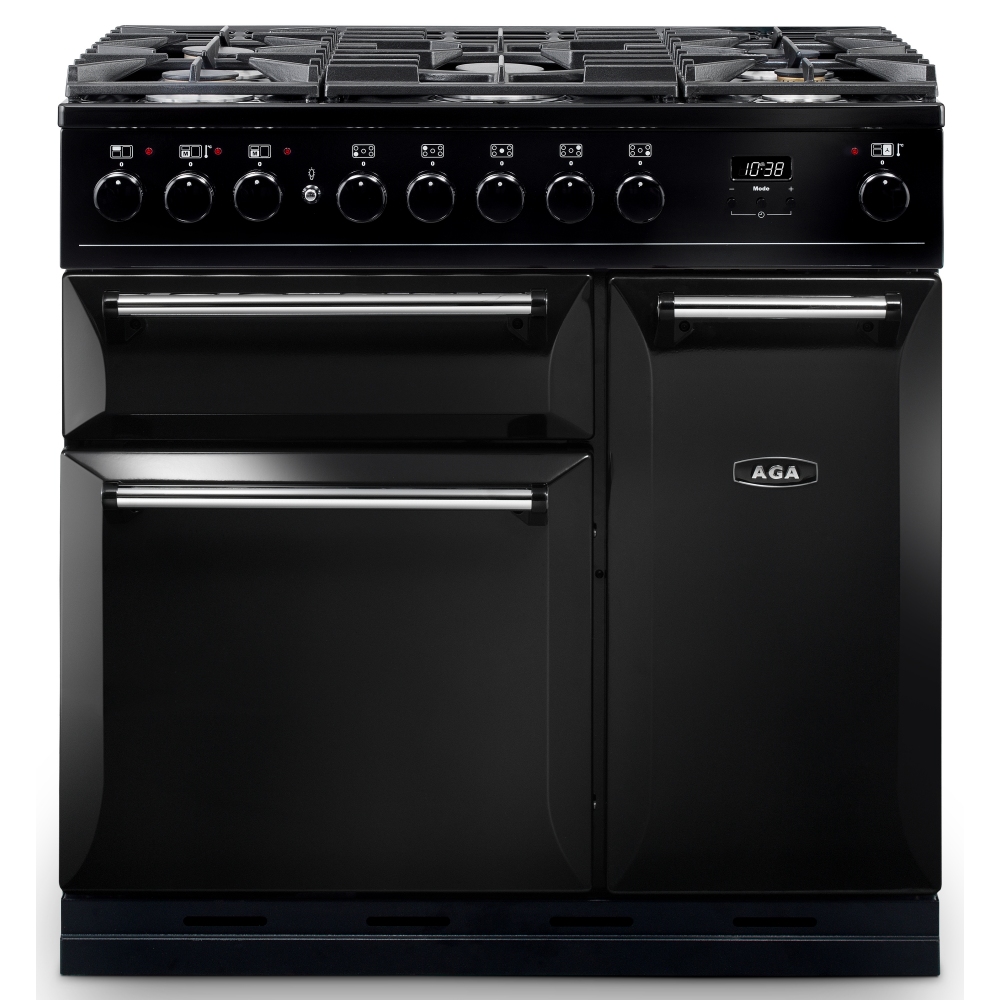 AGA Masterchef MDX90DFBLK Masterchef Deluxe 90cm Dual Fuel Range Cooker 121230 - BLACK