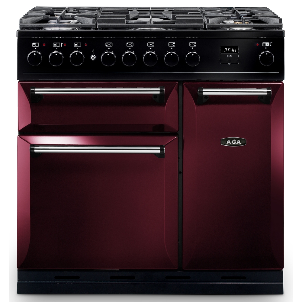 AGA Masterchef MDX90DFCBY Masterchef Deluxe 90cm Dual Fuel Range Cooker 121240 - CRANBERRY