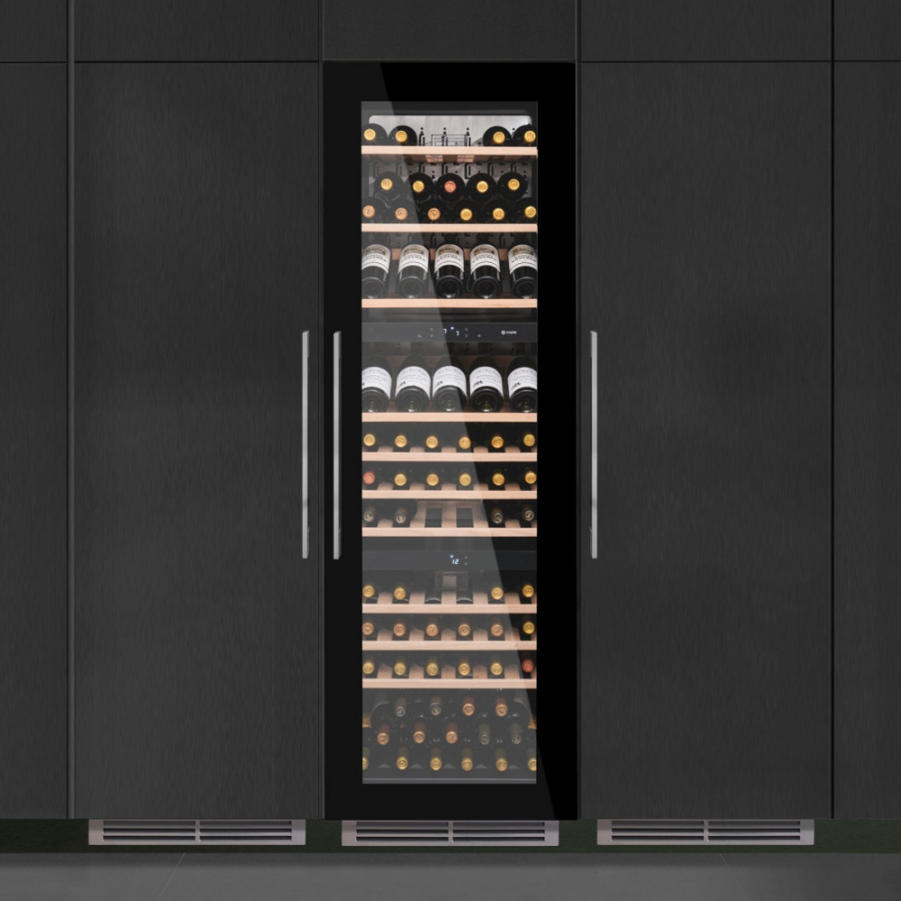 Caple WC1796 179cm Integrated In Column Triple Zone Wine Cooler BLACK
