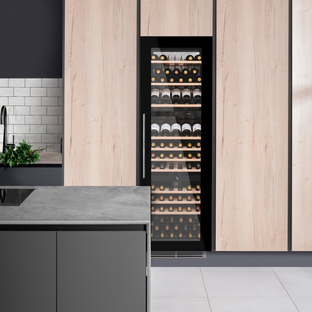 Caple WC1796 179cm Integrated In Column Triple Zone Wine Cooler BLACK