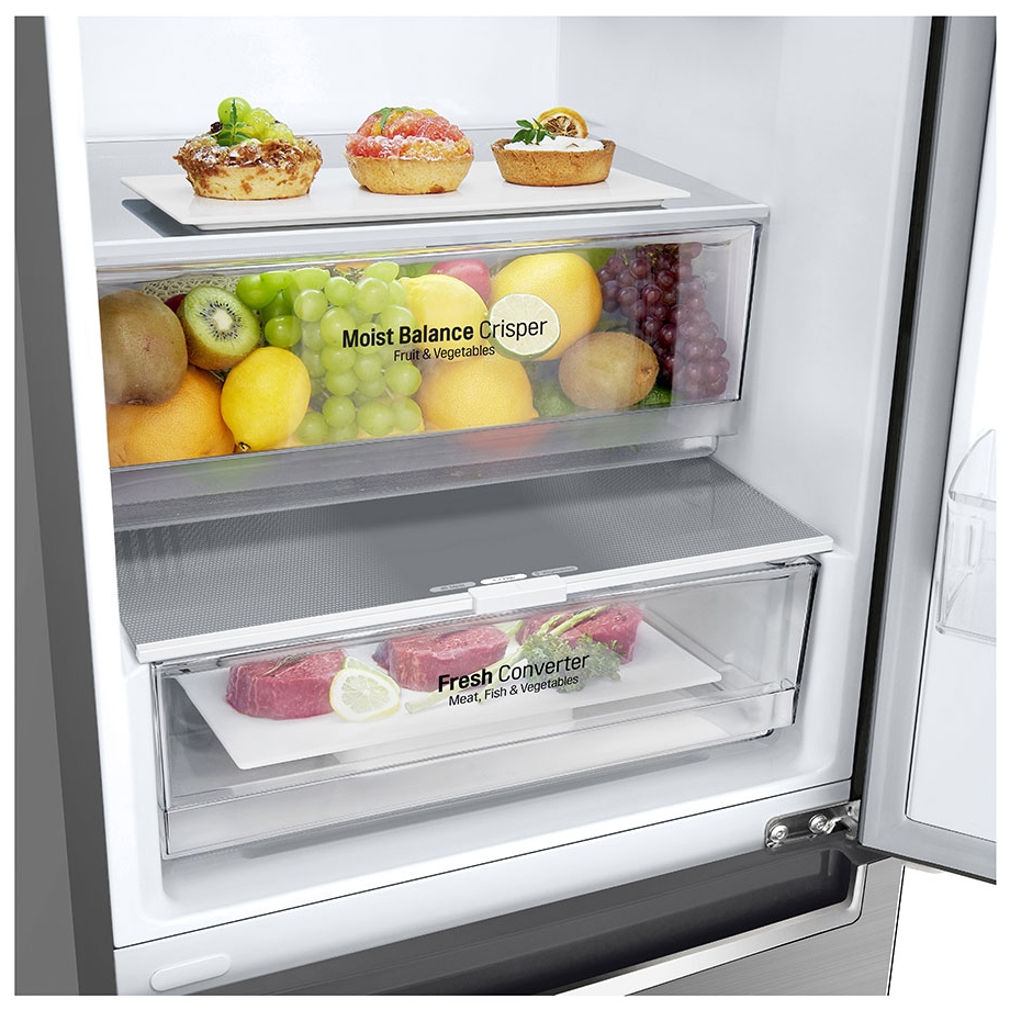 Lg Gbb62pzgfn 60cm Frost Free Fridge Freezer Stainless Steel