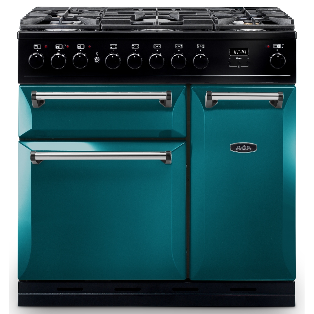 AGA Masterchef MDX90DFSAL Masterchef Deluxe 90cm Dual Fuel Range Cooker - SALCOMBE BLUE