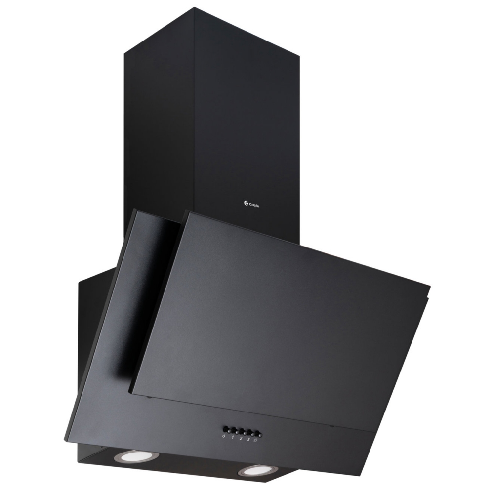 Caple AH600BK 60cm Angled Chimney Hood - BLACK