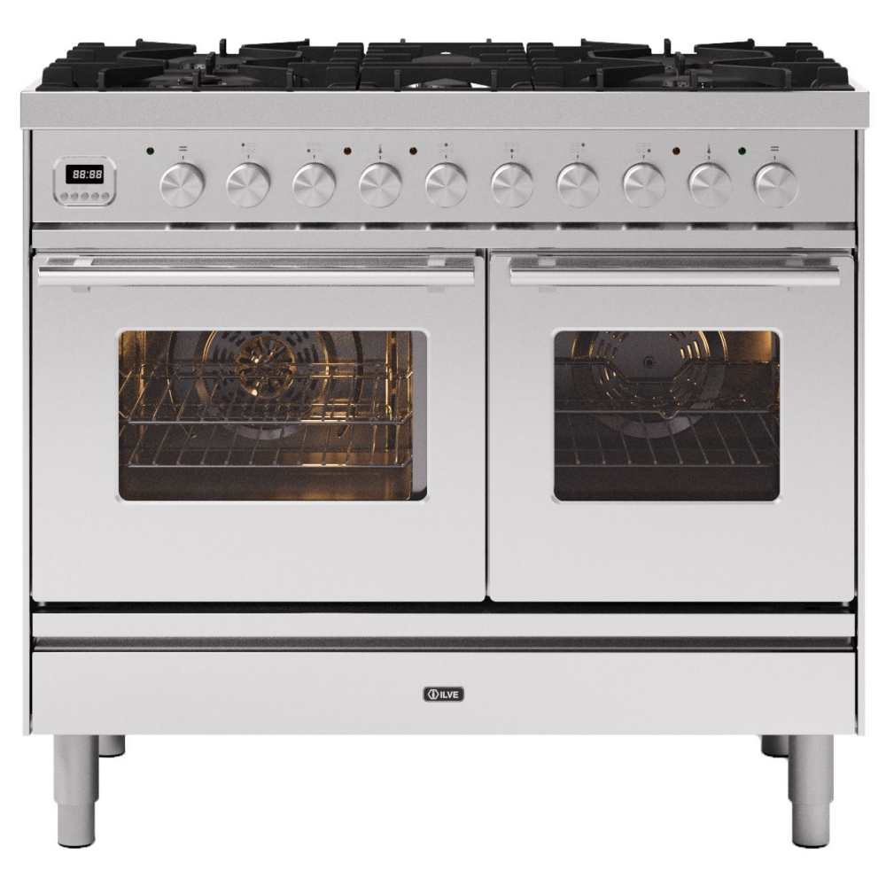 Ilve PD106WE3SS 100cm Roma Dual Fuel Range Cooker - STAINLESS STEEL