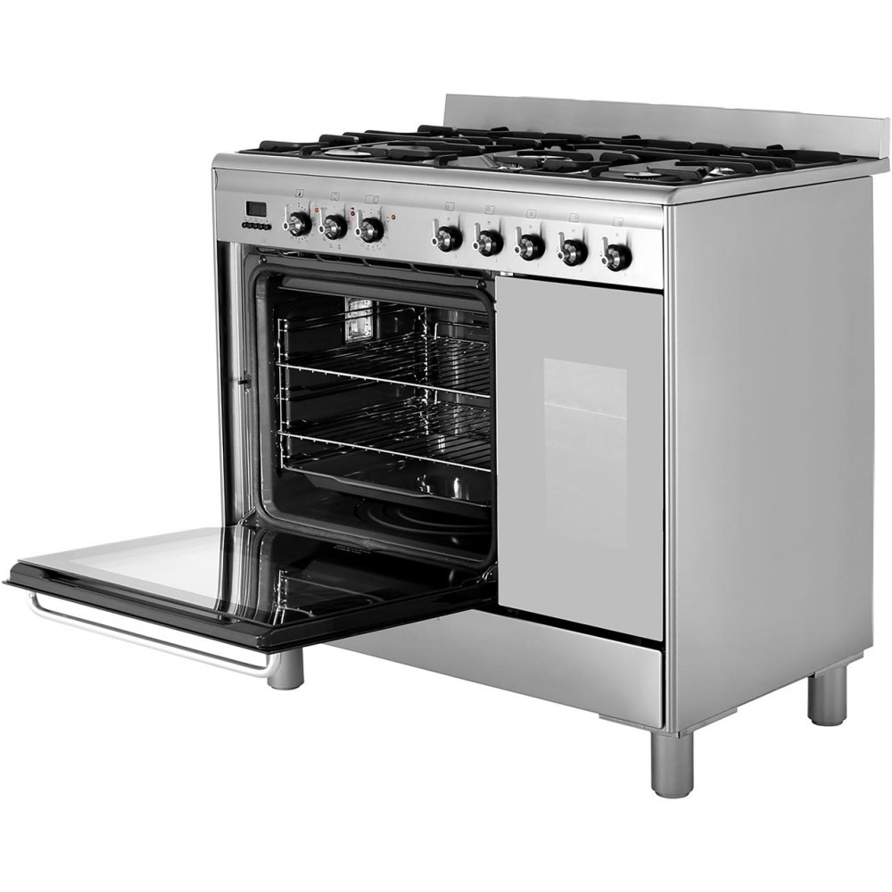 Smeg CG920PC9 90cm Pyrolytic Dual Fuel Range Cooker STAINLESS STEEL