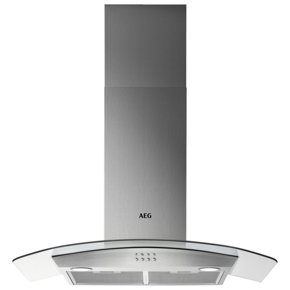 AEG DTB3953M 90cm Series 3000 Curved Glass Chimney Hood - STAINLESS STEEL