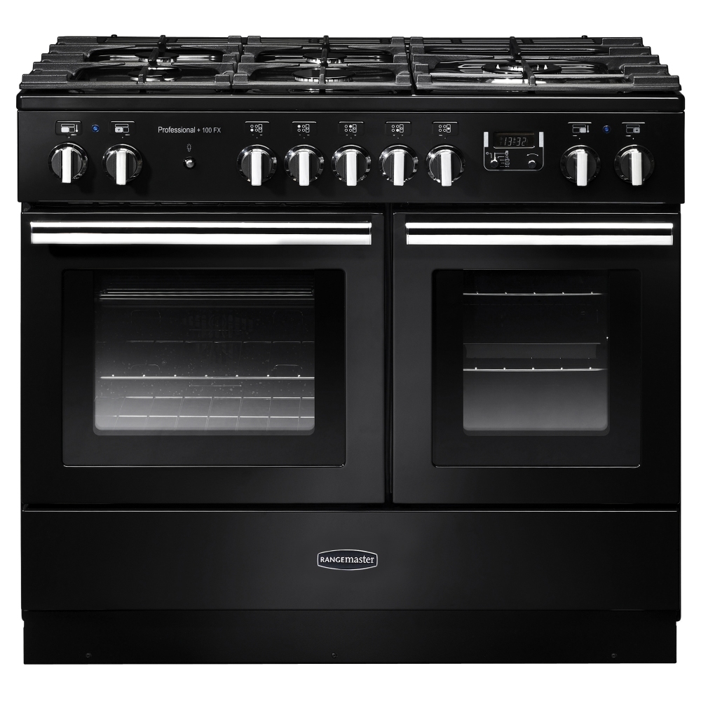 Rangemaster PROPL100FXDFFGB/C Professional Plus FX 100cm Dual Fuel Range Cooker 123350 – BLACK