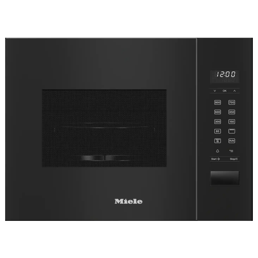 Miele M2224SC ContourLine 50cm Built In Microwave & Grill For Wall Unit - BLACK