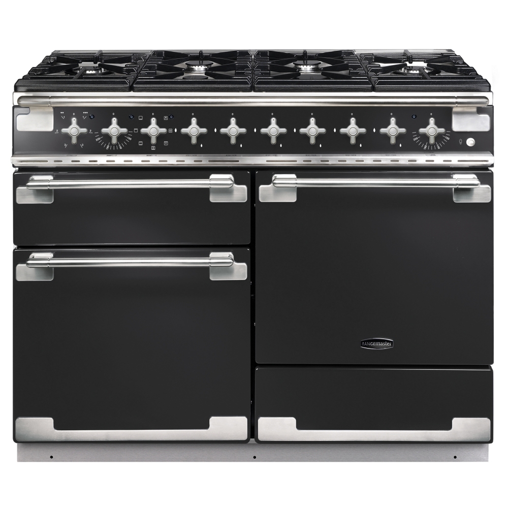 Rangemaster ELS110DFFCB Elise 110cm Dual Fuel Range Cooker 126880 - CHARCOAL BLACK