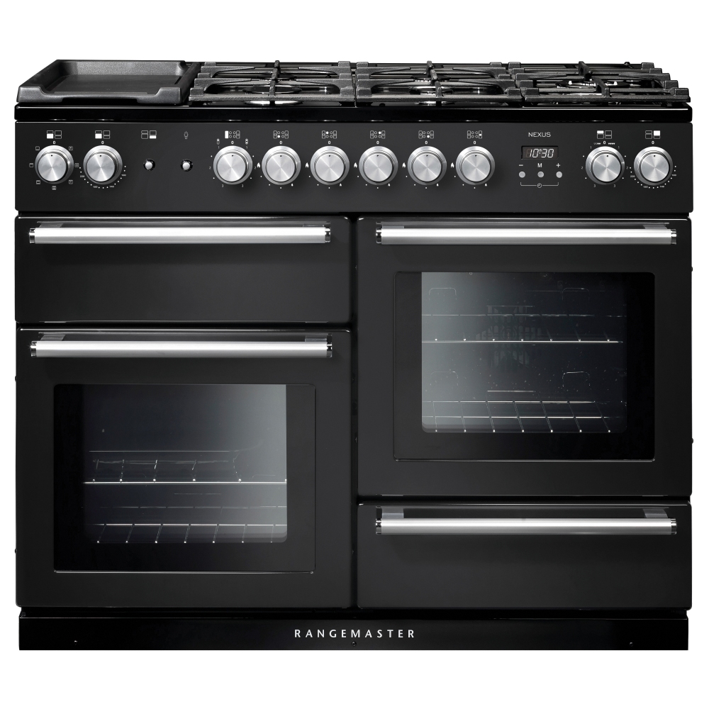 Rangemaster NEX110DFFCB/C Nexus 110cm Dual Fuel Range Cooker 125820 - CHARCOAL BLACK