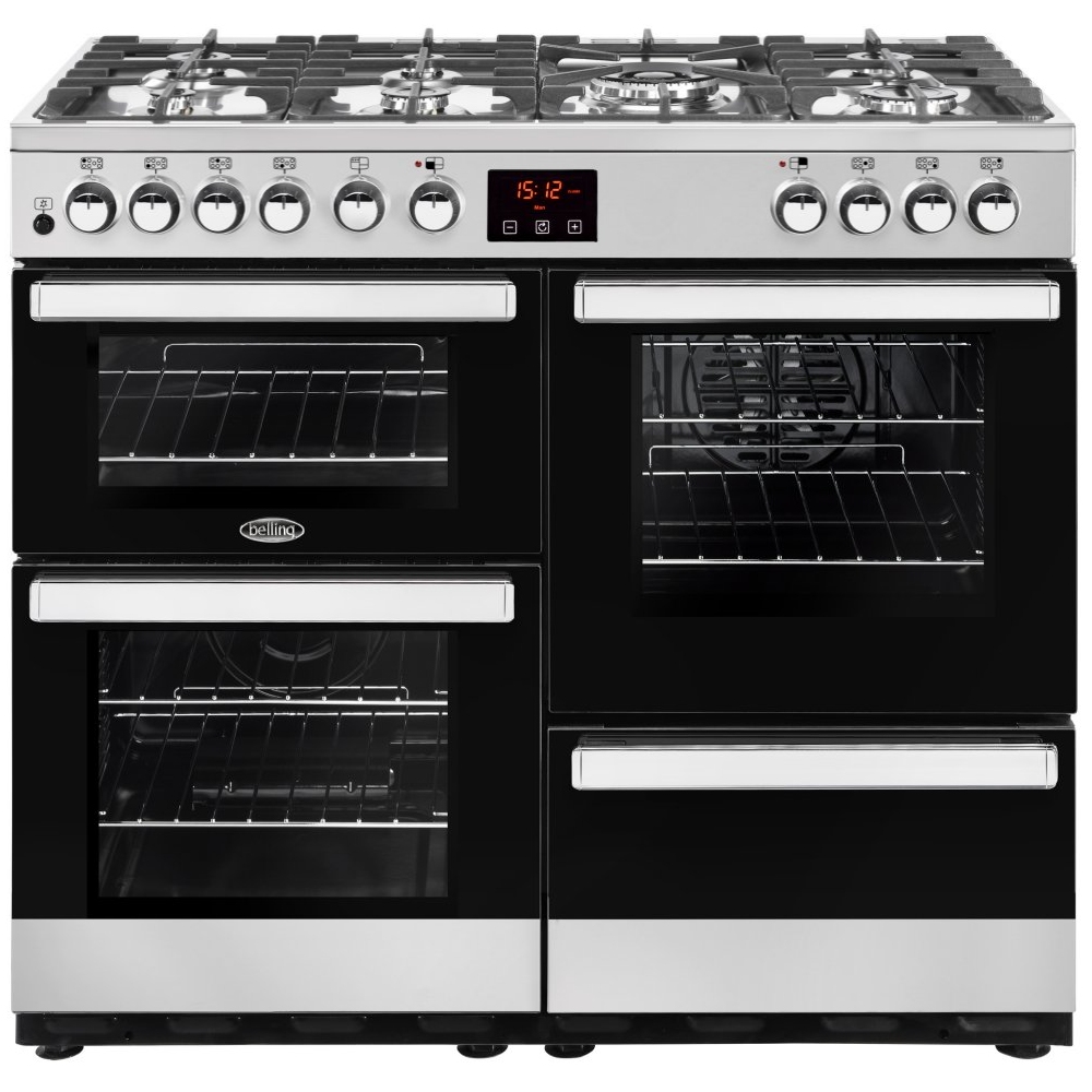 Belling COOKCENTRE 100DFTSTA 4082 100cm Dual Fuel Range Cooker - STAINLESS STEEL