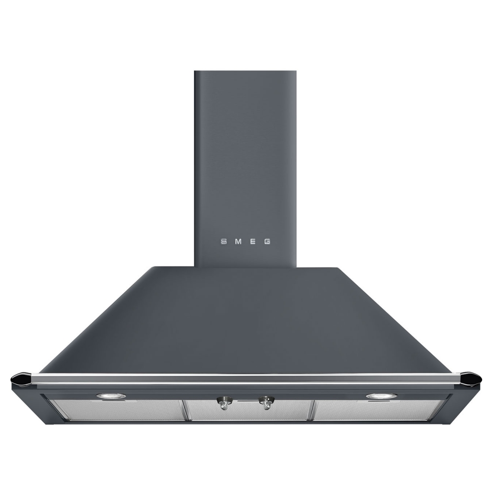 Smeg KT90GRE 90cm Victoria Chimney Hood With Rail - SLATE