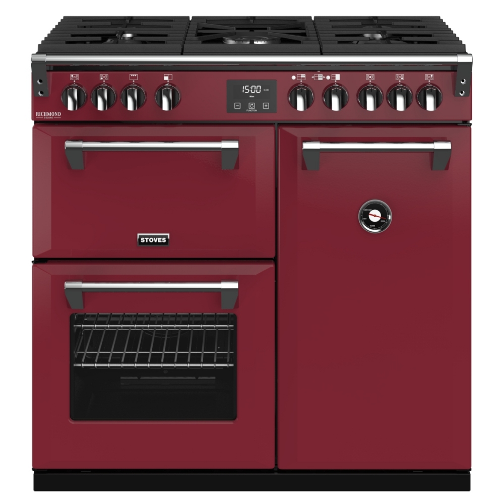 Stoves RICHMOND DX S900GCBCRE 10928 Richmond Deluxe 90cm Gas Range Cooker - CHILLI RED