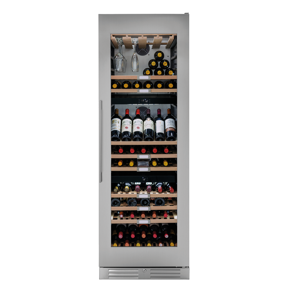 Caple WF1552 60cm Freestanding Triple Zone Wine Cooler – STAINLESS STEEL