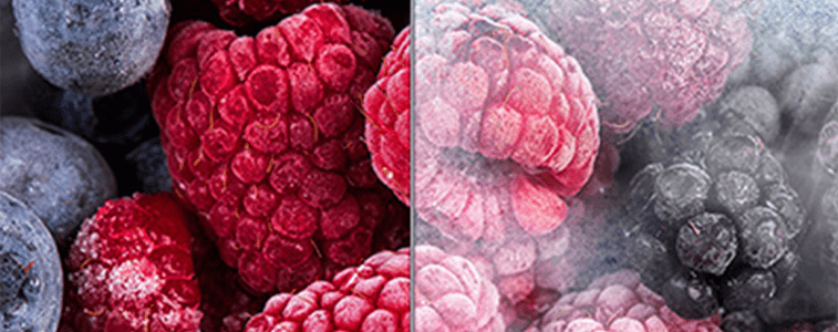 An image of fruit that that has been cooled using the power cool function in a samsung smart fridge.