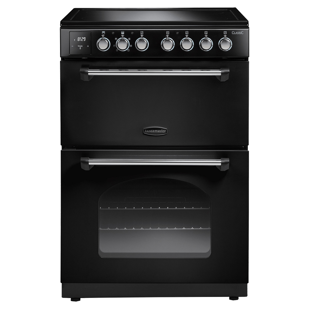 Rangemaster CLA60ECBL/C Classic 60cm Freestanding Ceramic Cooker – BLACK
