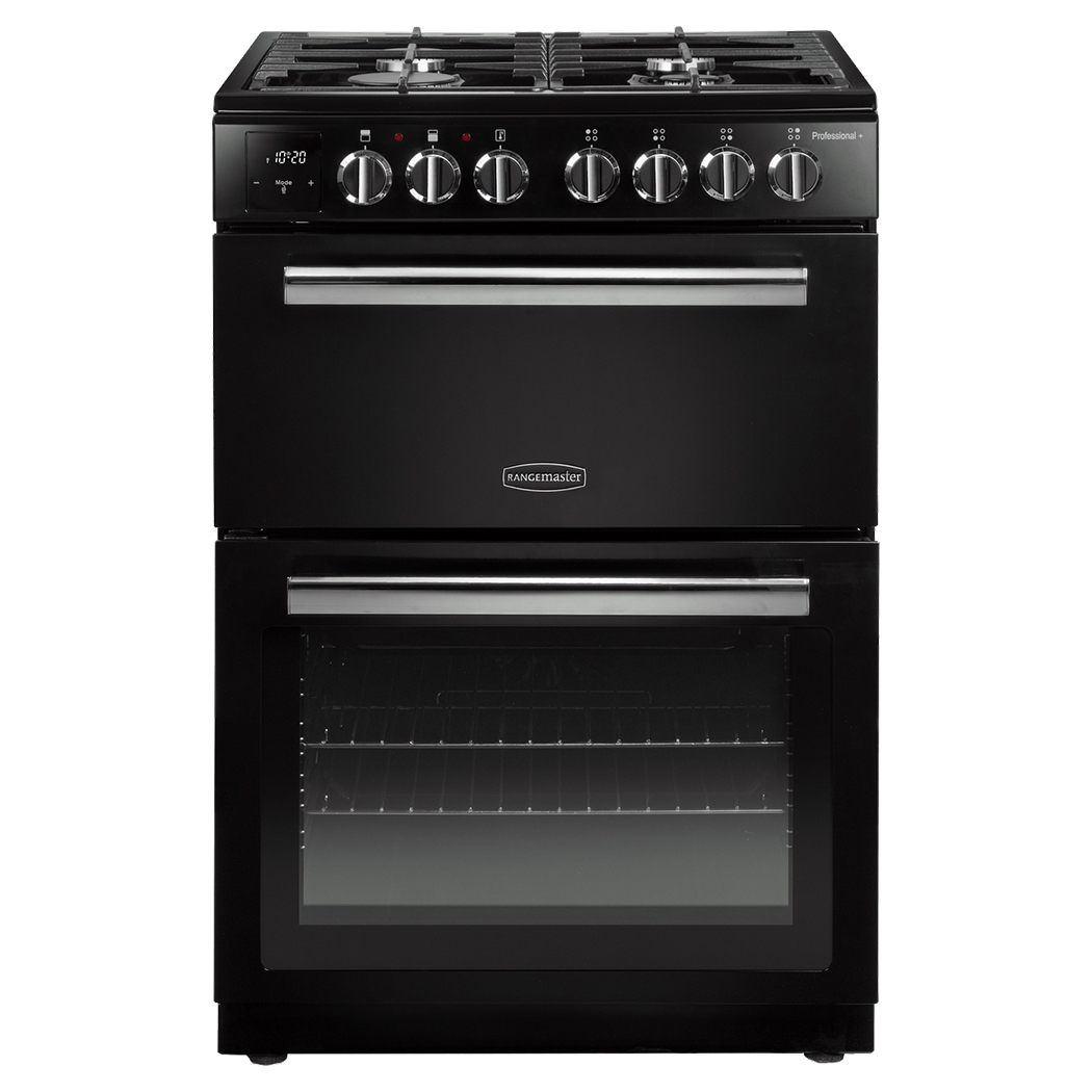 Rangemaster PROPL60DFFBL/C Professional Plus 60cm Freestanding Dual Fuel Cooker - BLACK
