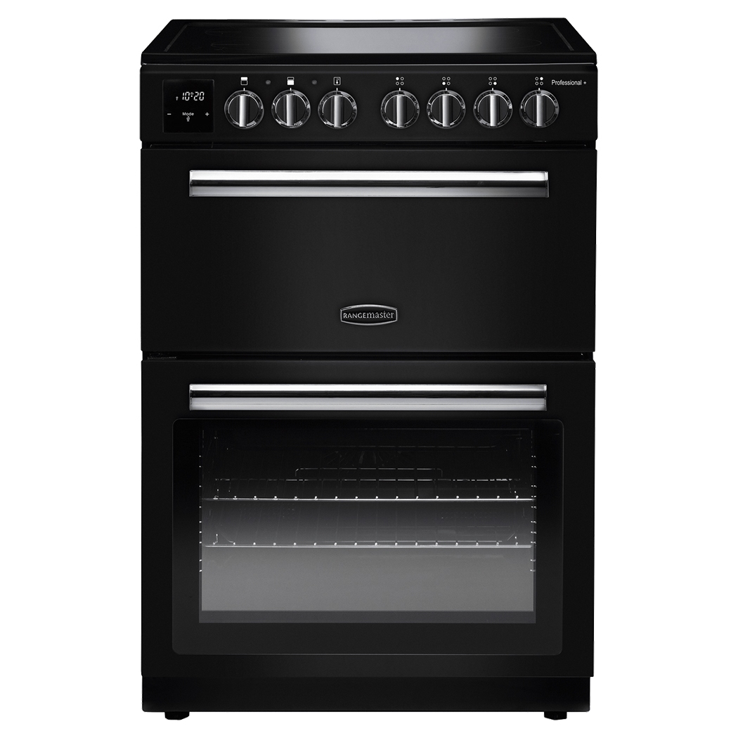 Rangemaster PROPL60ECBL/C Professional Plus 60cm Freestanding Ceramic Cooker - BLACK