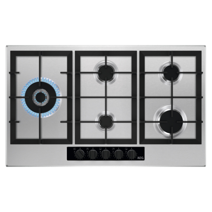 AEG HGB95522YM 86cm Series 6000 5 Burner Gas Hob – STAINLESS STEEL