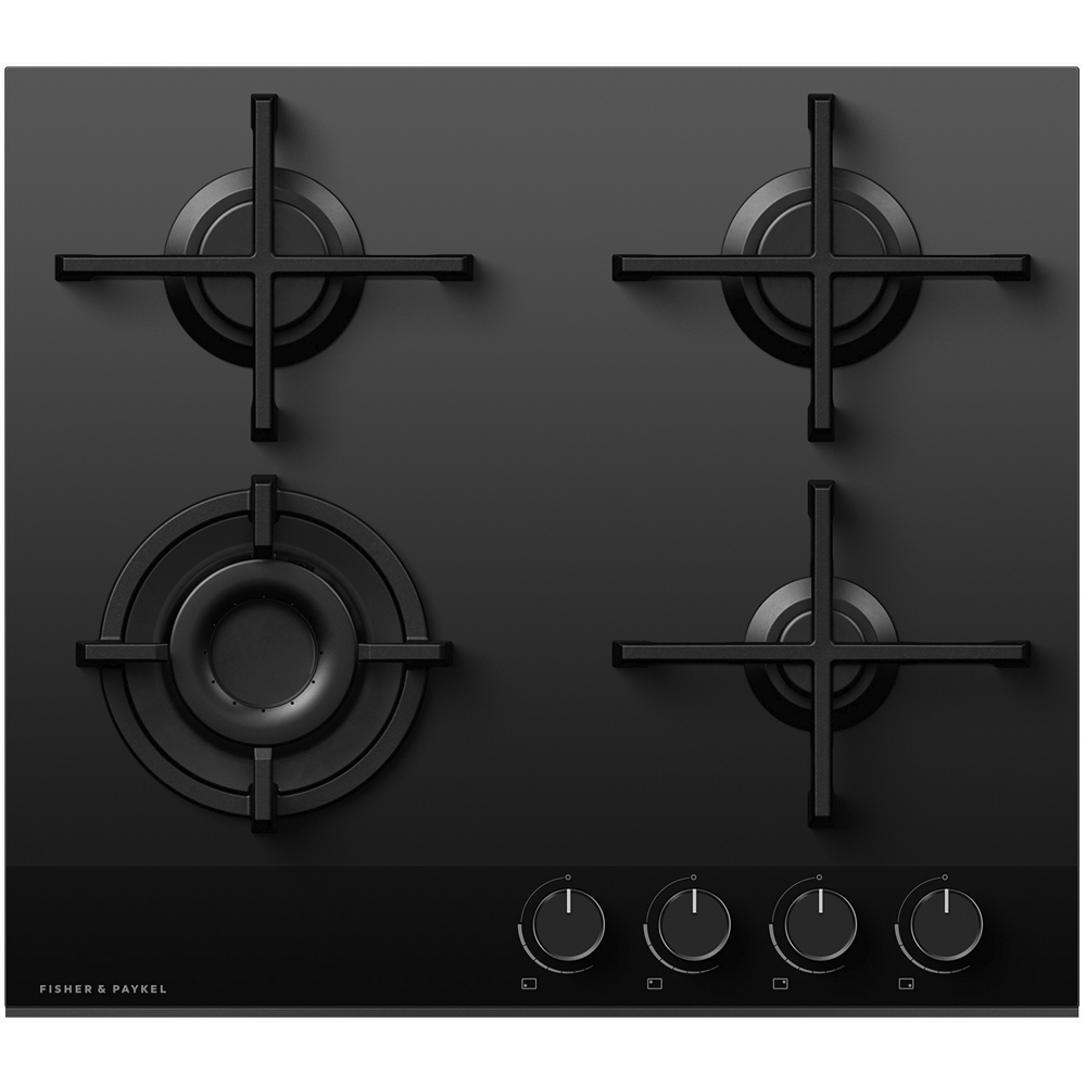 Fisher Paykel CG604DNGGB4 Series 9 60cm Gas On Glass Hob - BLACK