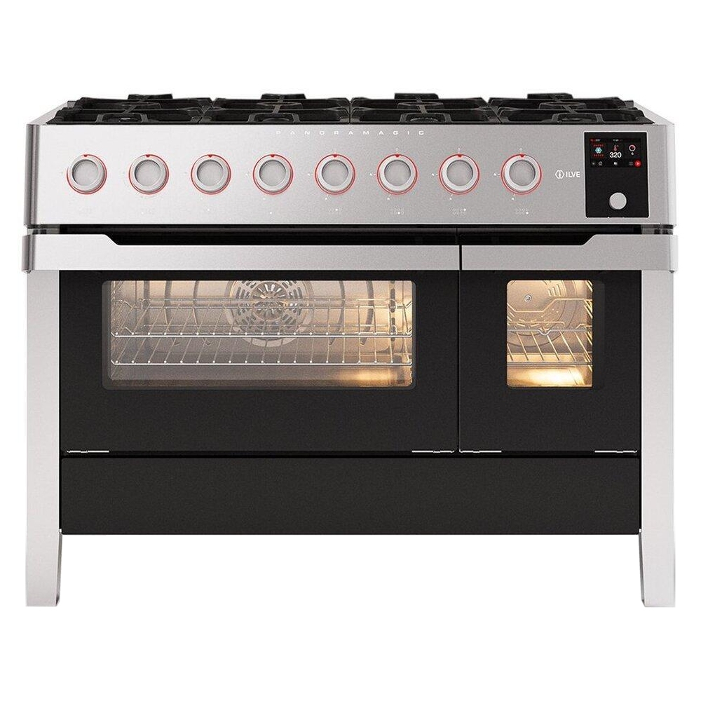 Ilve PM128DS3/SS 120cm Panoramagic Dual Fuel Range Cooker - STAINLESS STEEL
