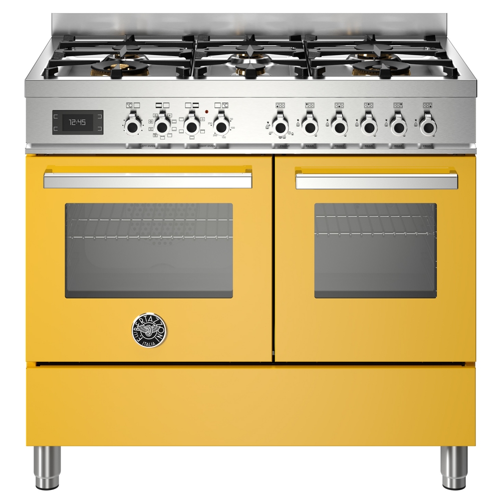 Bertazzoni PRO106L2EGIT 100cm Professional Dual Fuel Range Cooker - YELLOW