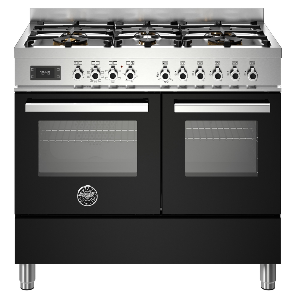 Bertazzoni PRO106L2ENET 100cm Professional Dual Fuel Range Cooker - BLACK