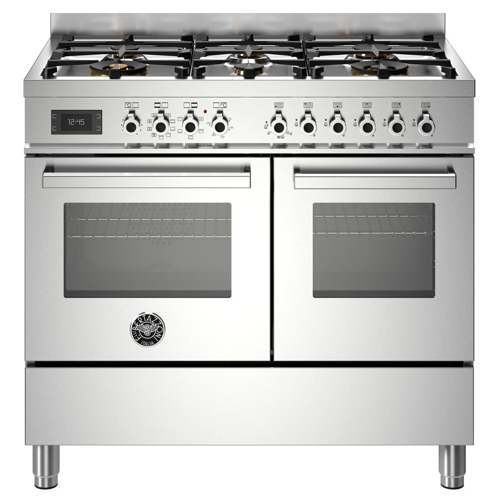 Bertazzoni PRO106L2EXT 100cm Professional Dual Fuel Range Cooker - STAINLESS STEEL