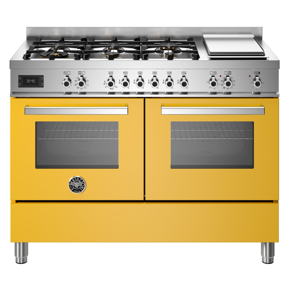 Bertazzoni PRO126G2EGIT 120cm Professional Dual Fuel Range Cooker - YELLOW