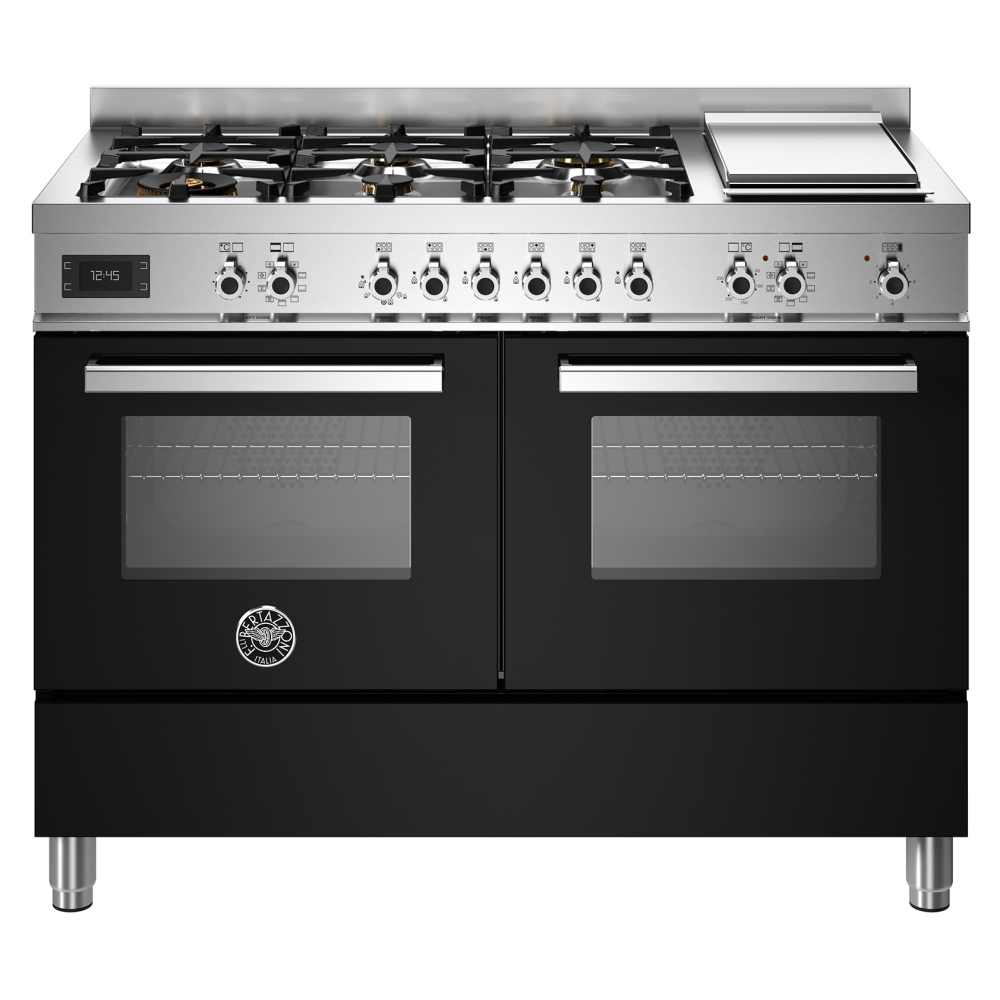 Bertazzoni PRO126G2ENET 120cm Professional Dual Fuel Range Cooker - BLACK