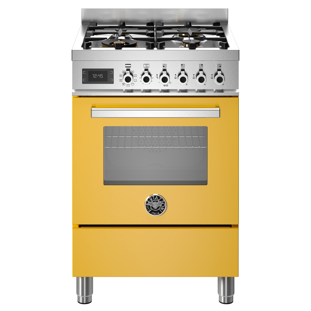 Bertazzoni PRO64L1EGIT 60cm Professional Dual Fuel Cooker - YELLOW