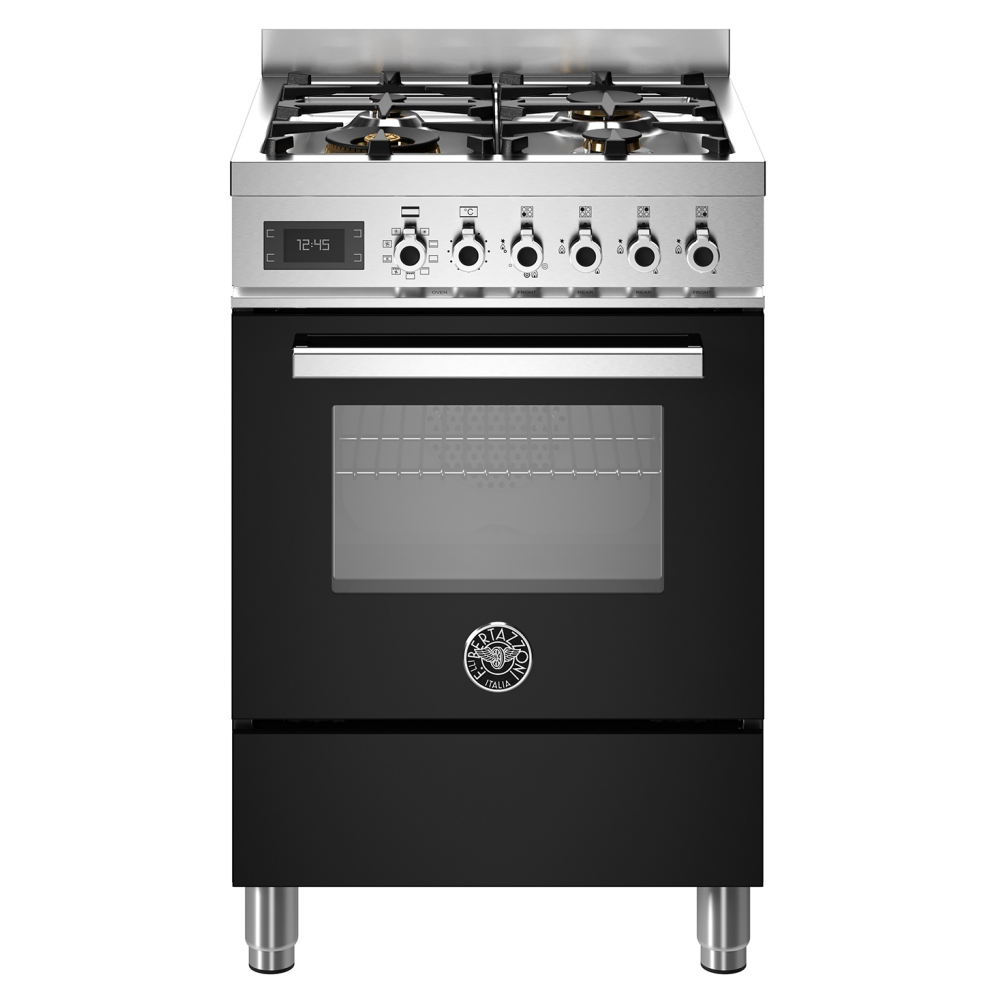 Bertazzoni PRO64L1ENET 60cm Professional Dual Fuel Cooker - BLACK